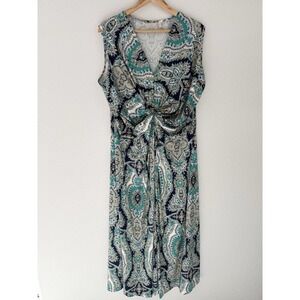 Soft Surroundings‎ Paisley Stretch Maxi Dress 3X Plus Size Wedding Guest